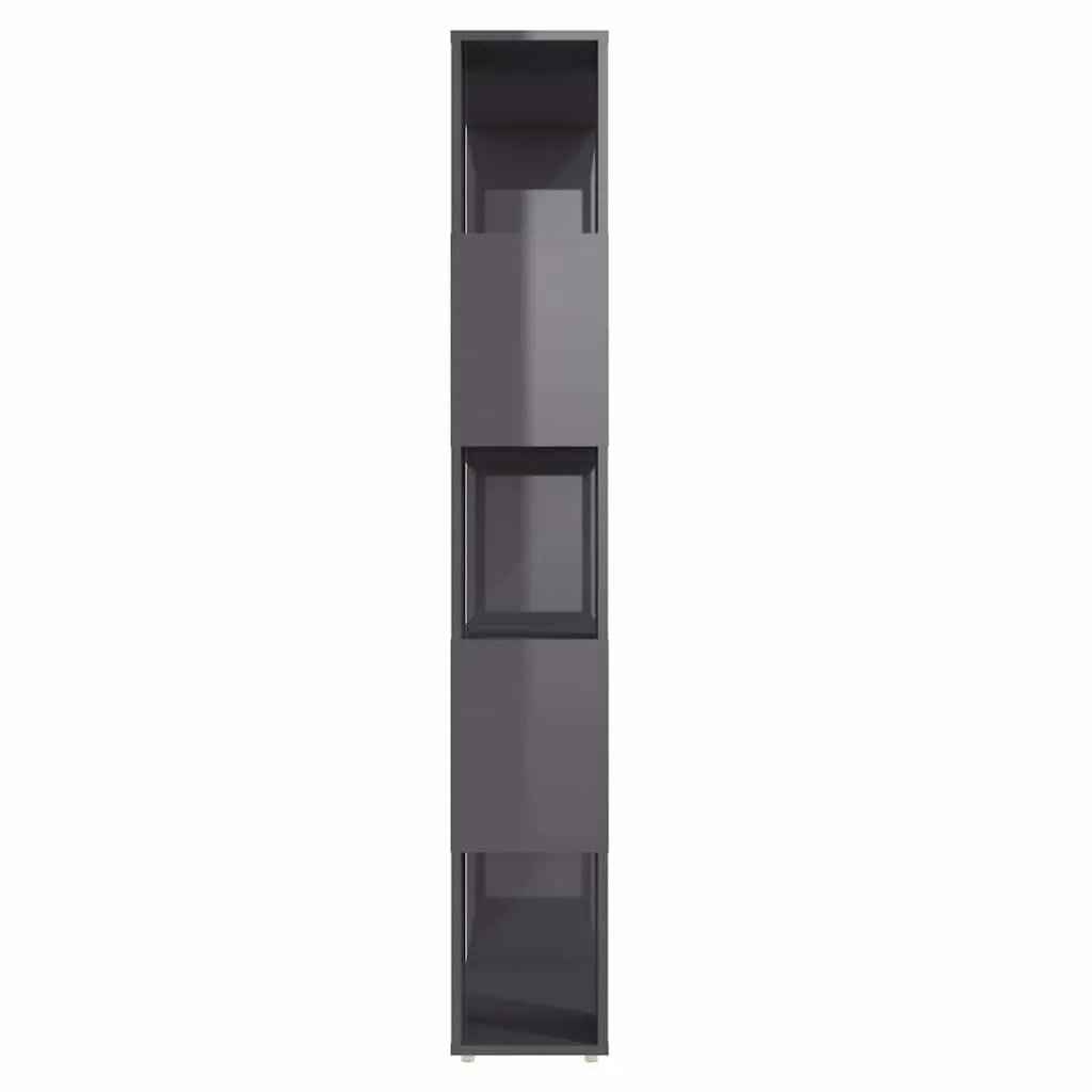 Grey Book Cabinet Room Divider with High Gloss Finish