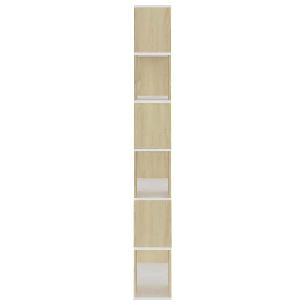 Book Cabinet Room Divider Shelving Unit 6 Compartment Storage Organiser Beige 80W x 24D x 186H cm