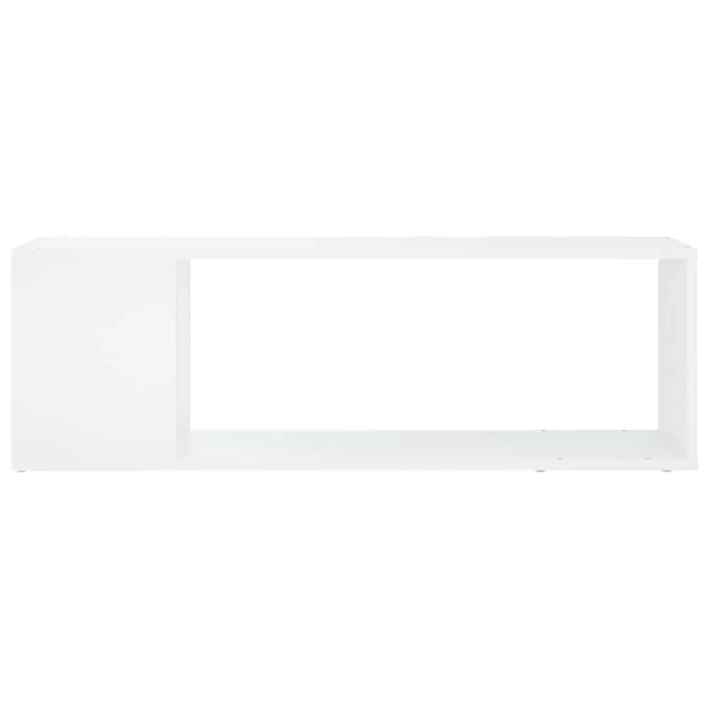 TV Cabinet White Storage Unit 100W x 24D x 32H cm with 2 Shelves