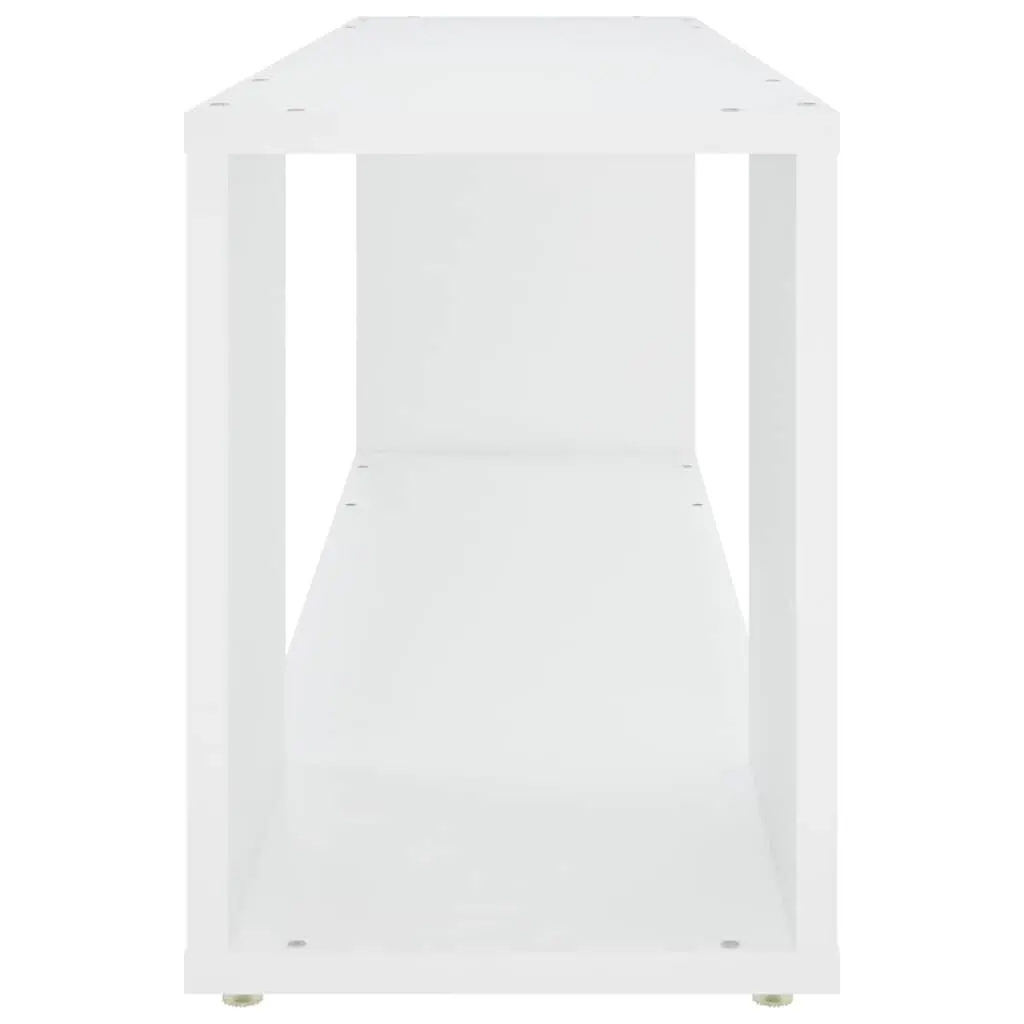 TV Cabinet White Storage Unit 100W x 24D x 32H cm with 2 Shelves
