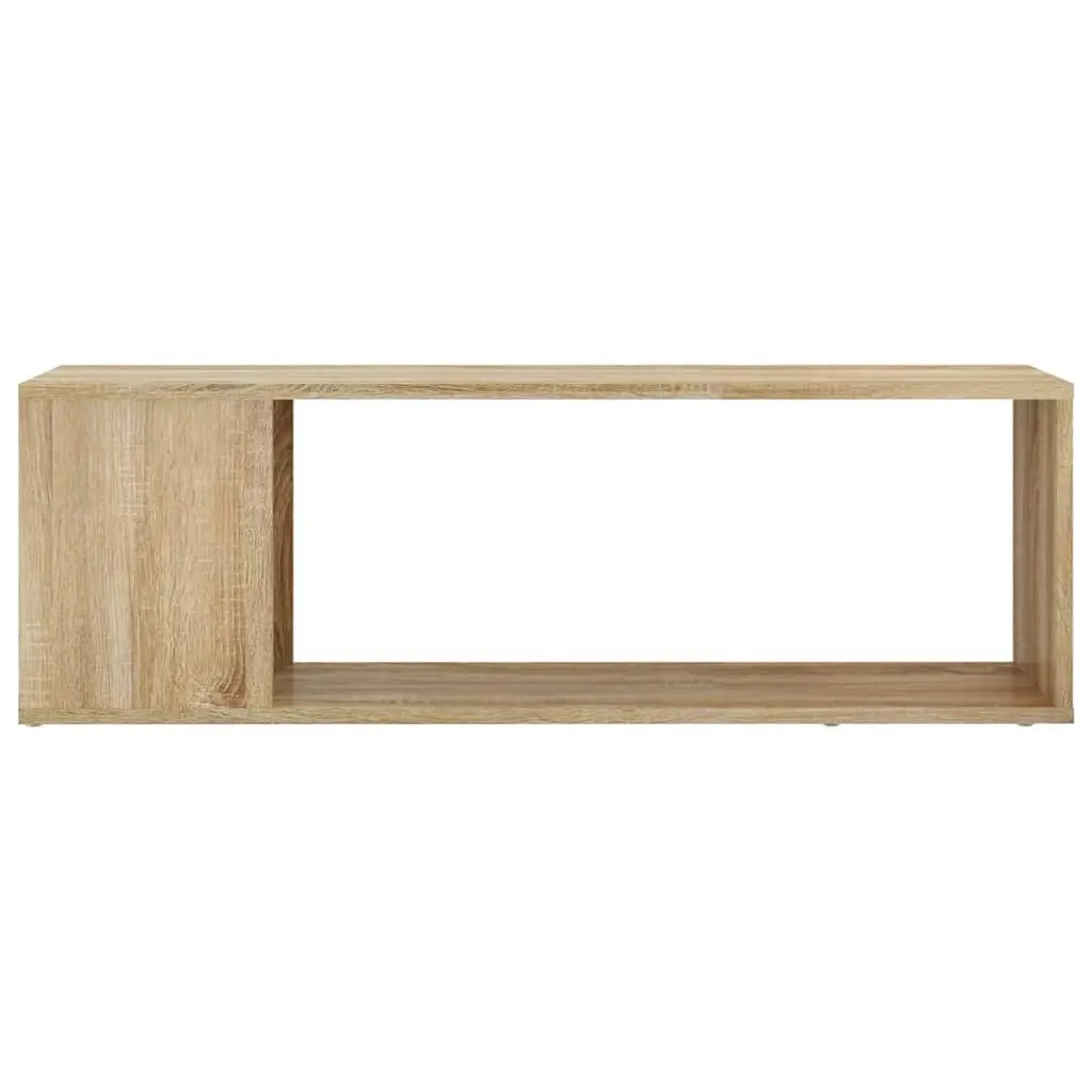 Brown Engineered Wood TV Cabinet Display Unit with 2 Shelves 100 x 24 x 32 cm