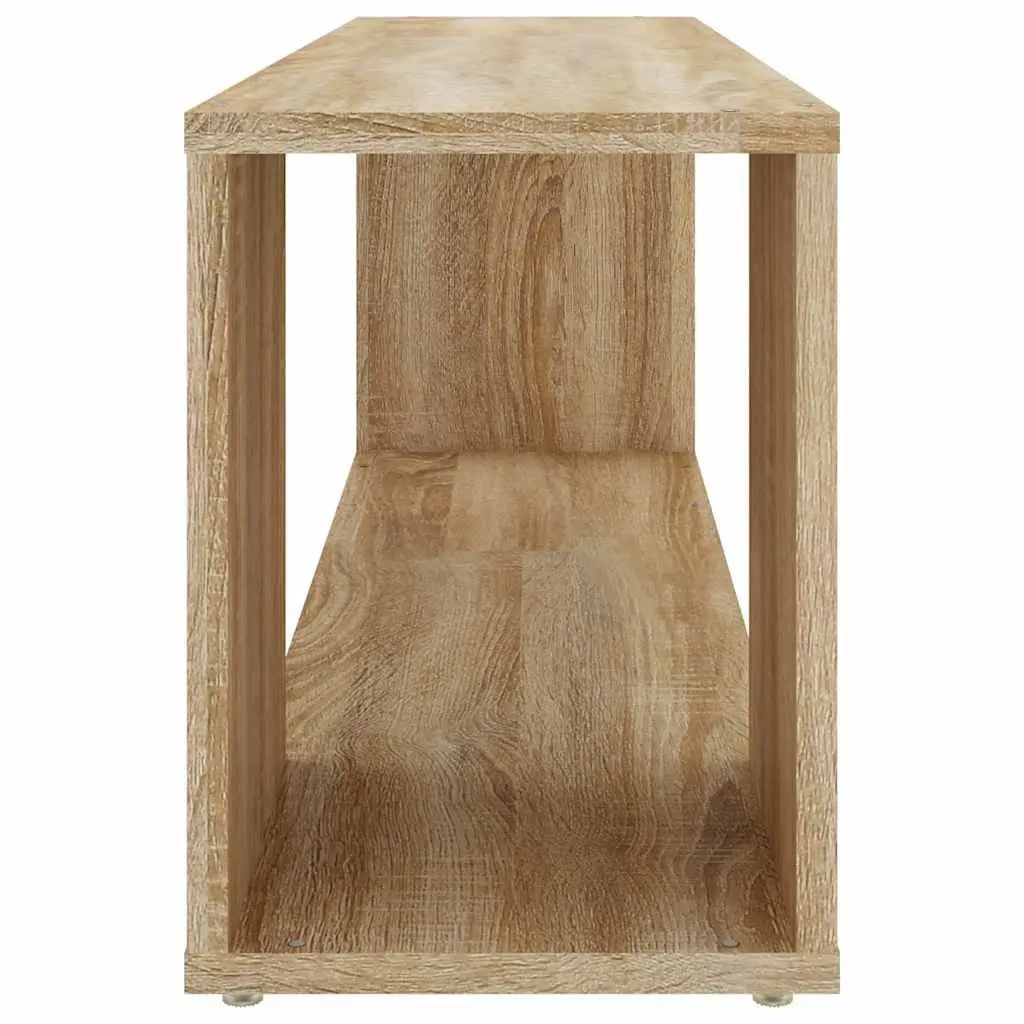 Brown Engineered Wood TV Cabinet Display Unit with 2 Shelves 100 x 24 x 32 cm
