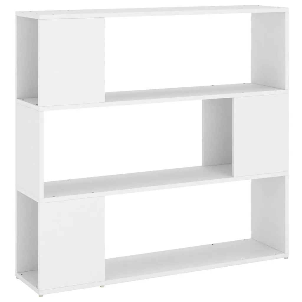 Bookshelf White Room Divider 3 Compartments 100W x 24D x 94H cm