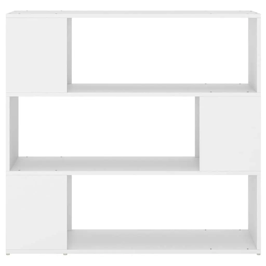 Bookshelf White Room Divider 3 Compartments 100W x 24D x 94H cm