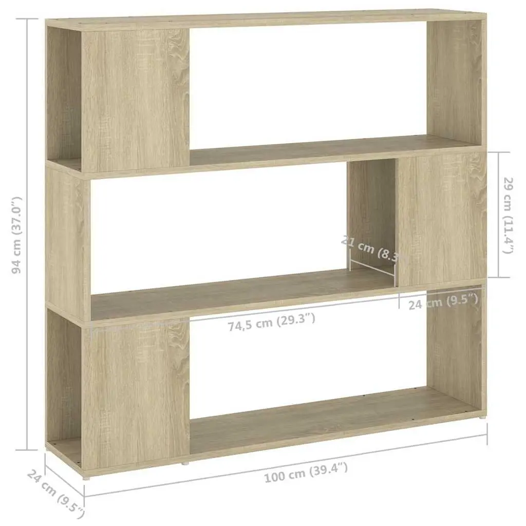 Book Cabinet Room Divider Brown 100x24x94cm