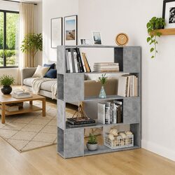 Your Friendly Book Cabinet Room Divider: Grey with 4 Compartments