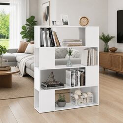 Friendly High Gloss White Book Cabinet & Room Divider