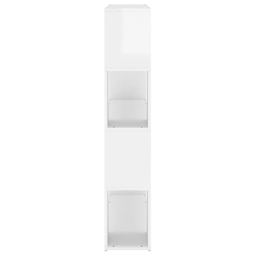 Book Cabinet Room Divider White High Gloss 100W x 24D x 124H cm