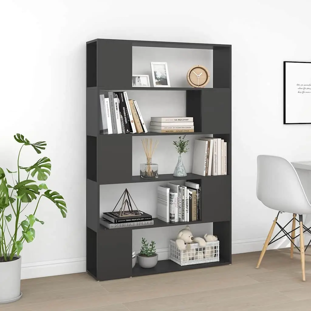 Book Cabinet Room Divider Shelving Unit Storage Organiser Grey 100x24x155cm