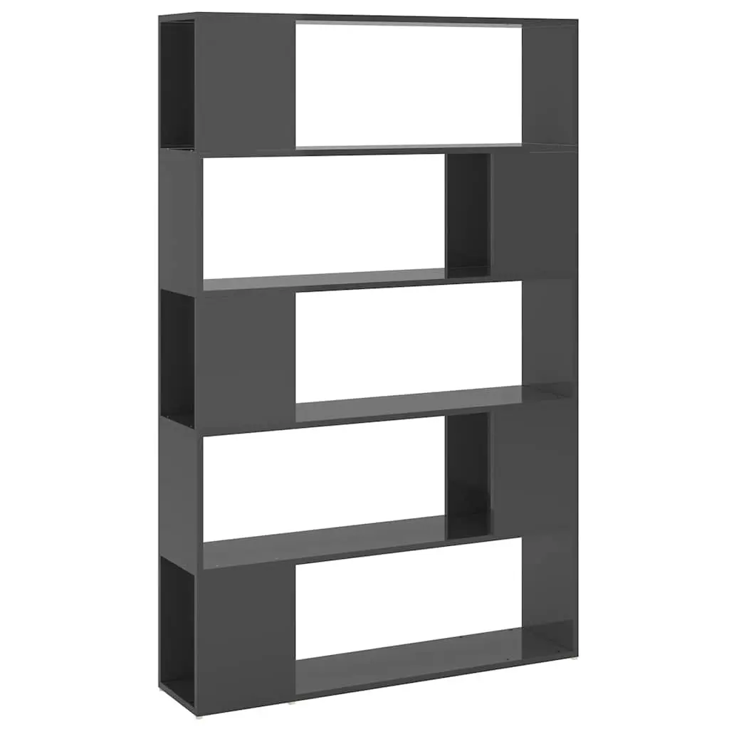 Book Cabinet Room Divider Grey Shelving Unit 5 Compartments Storage Organiser