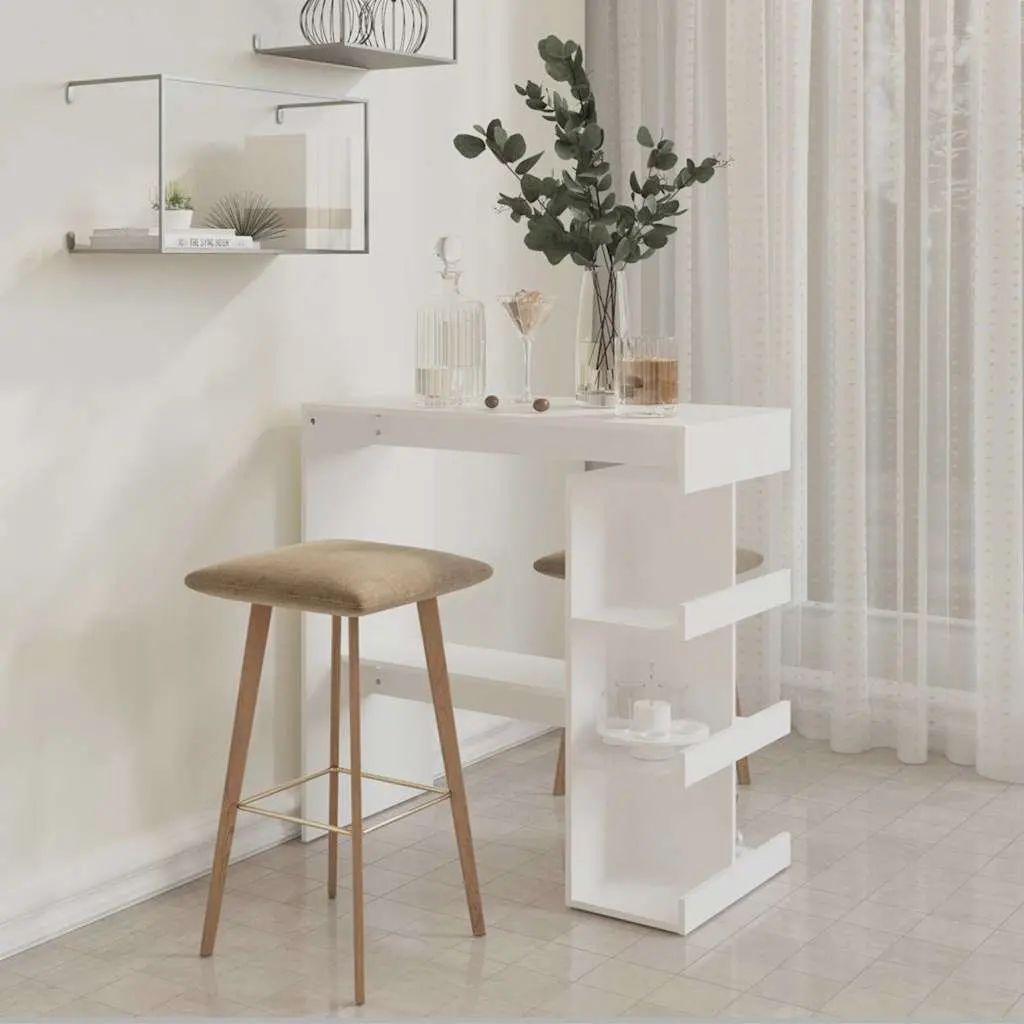 Bar Table with Storage Racks White Space-Saving 100 x 50 x 101.5 cm