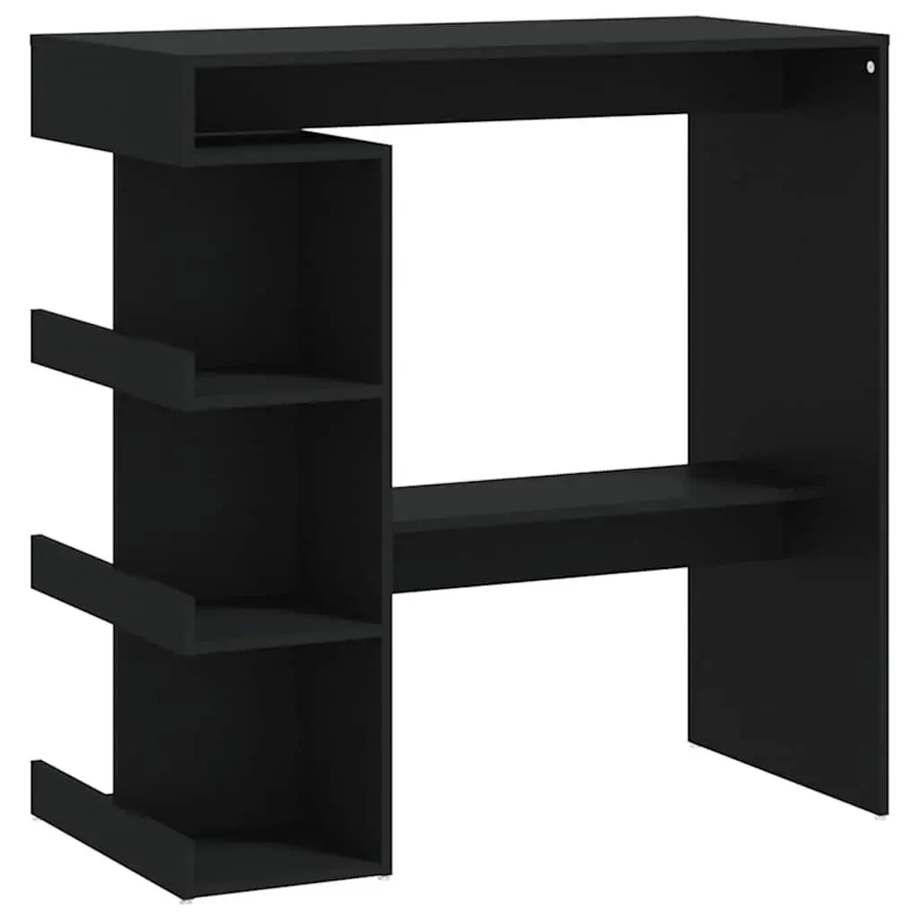 Bar Table with Storage Racks Black Compact High Top Counter 100L x 50W x 1015H cm
