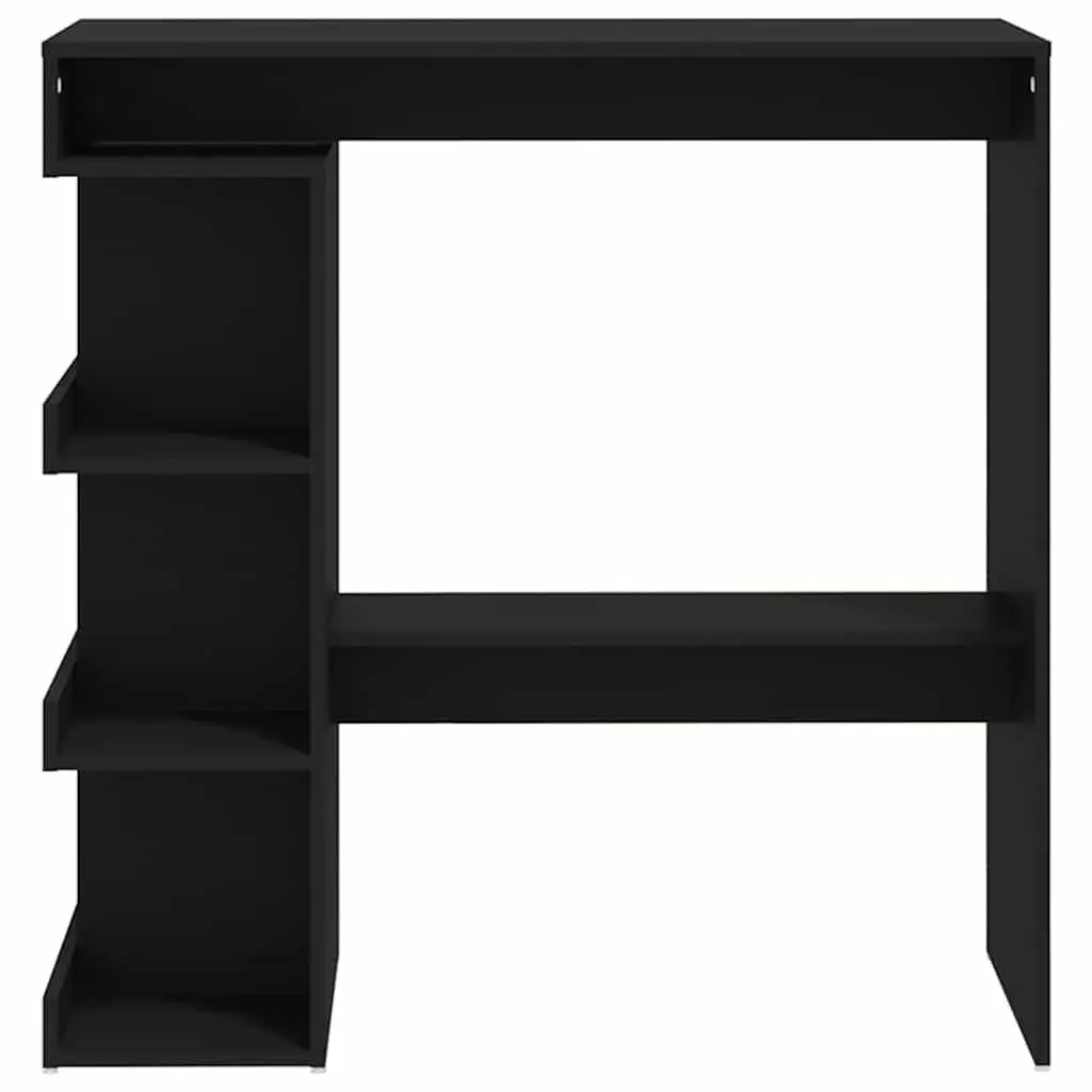 Bar Table with Storage Racks Black Compact High Top Counter 100L x 50W x 1015H cm