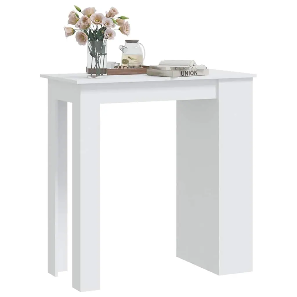 Bar Table White Kitchen Dining Storage Rack Bistro Compact Modern Design