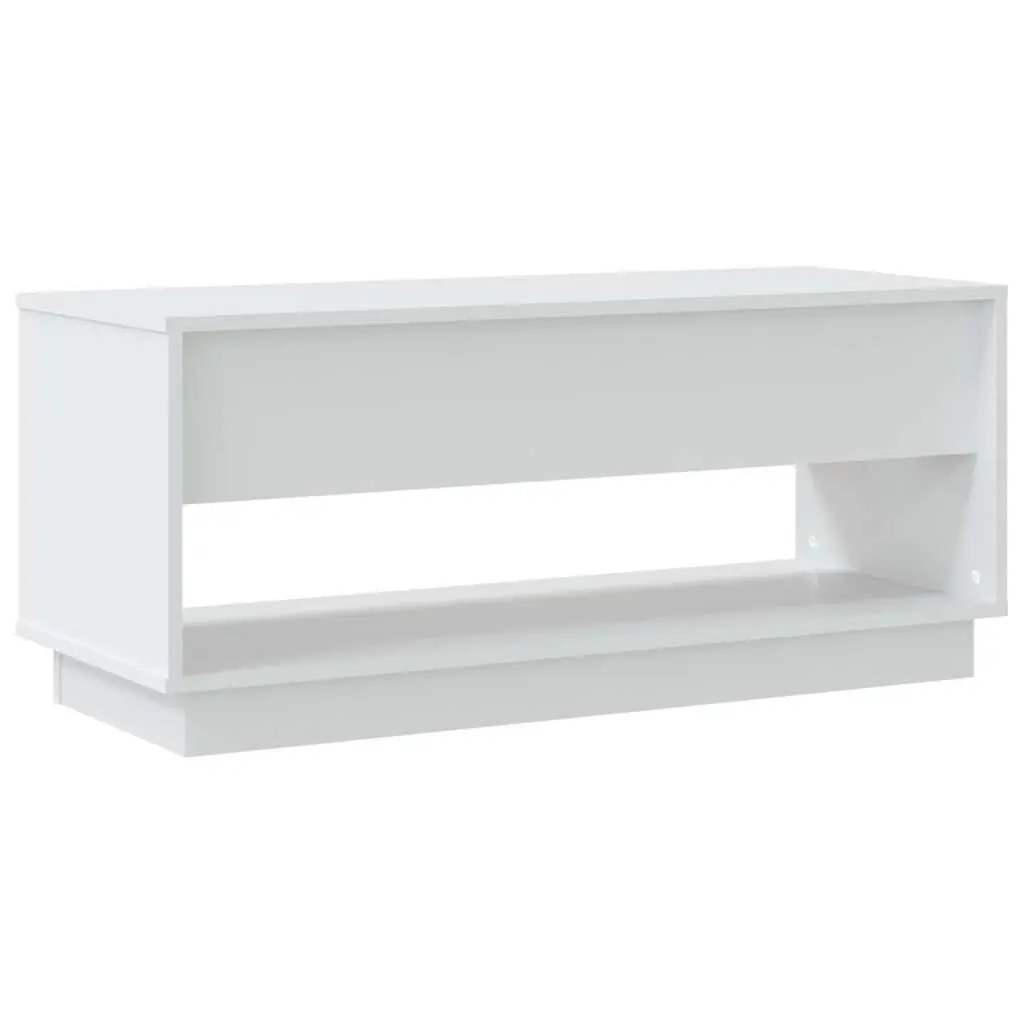 TV Cabinet White Lowboard with 2 Drawers and Open Compartment 102 x 41 x 44 cm