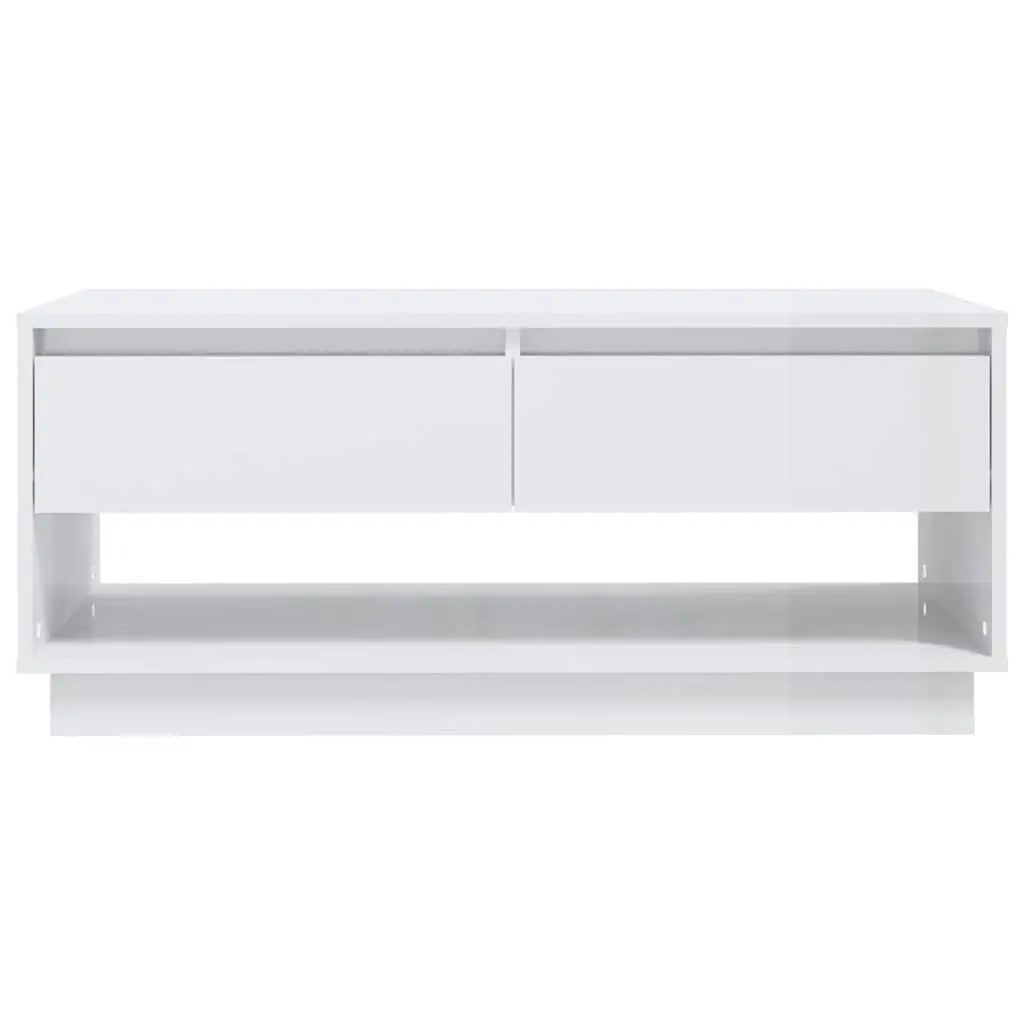 White Coffee Table Modern Design Storage Drawers Living Room Accent Furniture