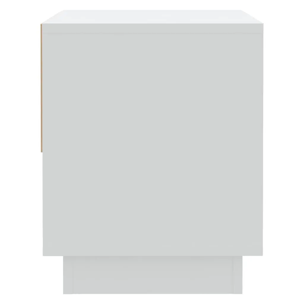 Bedside Cabinet White Engineered Wood Nightstand Storage Drawer Open Compartment 45 x 34 x 44 cm