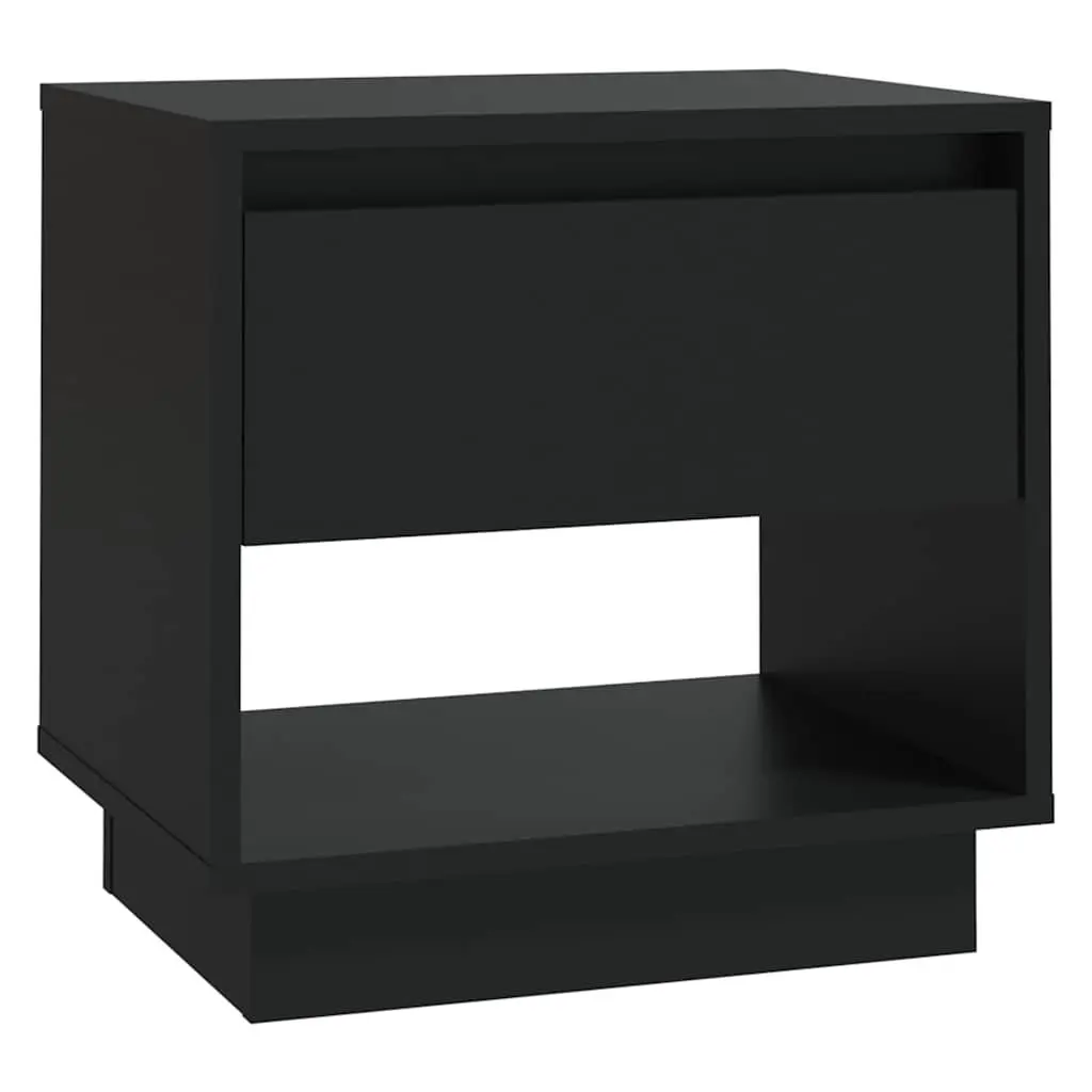 Black Nightstand with Storage Solutions