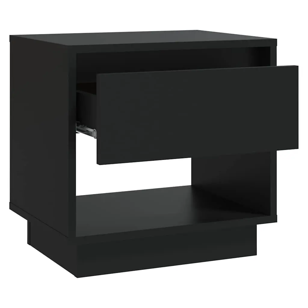 Black Nightstand with Storage Solutions