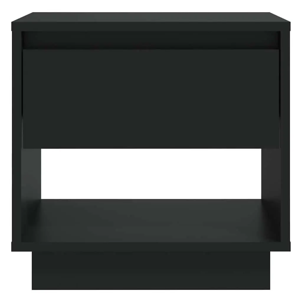 Bedside Cabinets Black Storage Nightstand Drawer Open Compartment 45x34x44 cm 2 Piece