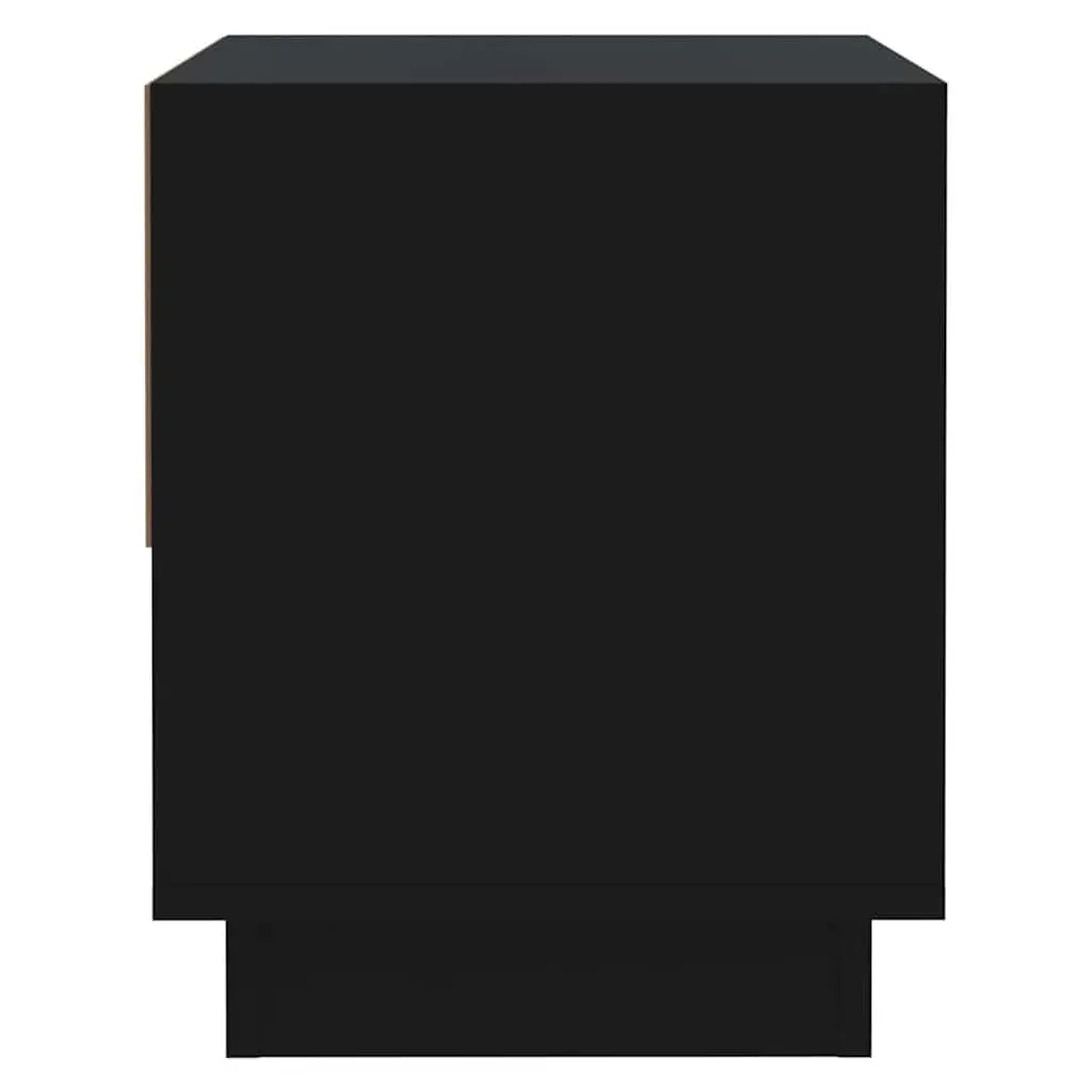Bedside Cabinets Black Storage Nightstand Drawer Open Compartment 45x34x44 cm 2 Piece