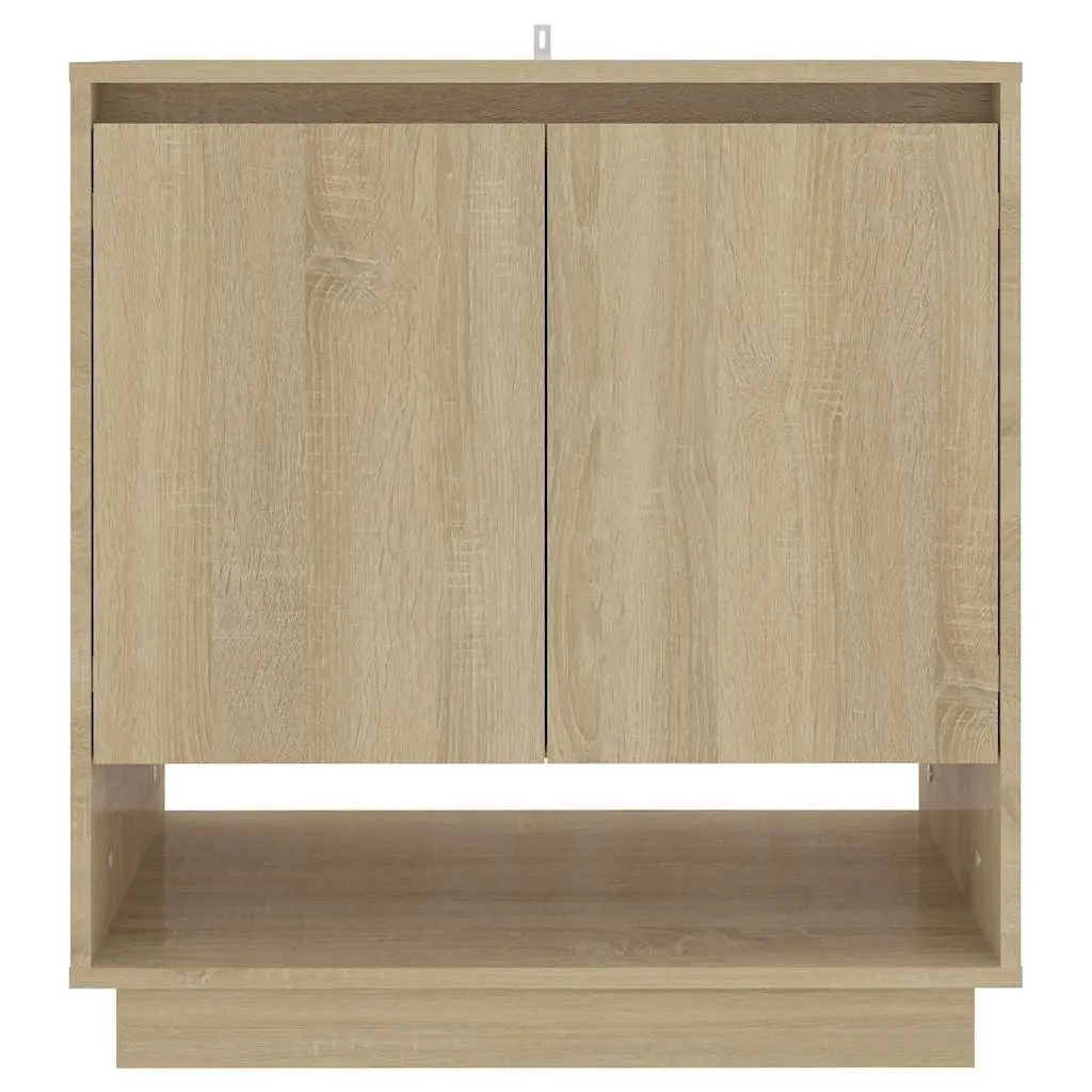 Sideboard Brown Storage Cabinet with Doors Compartments Engineered Wood