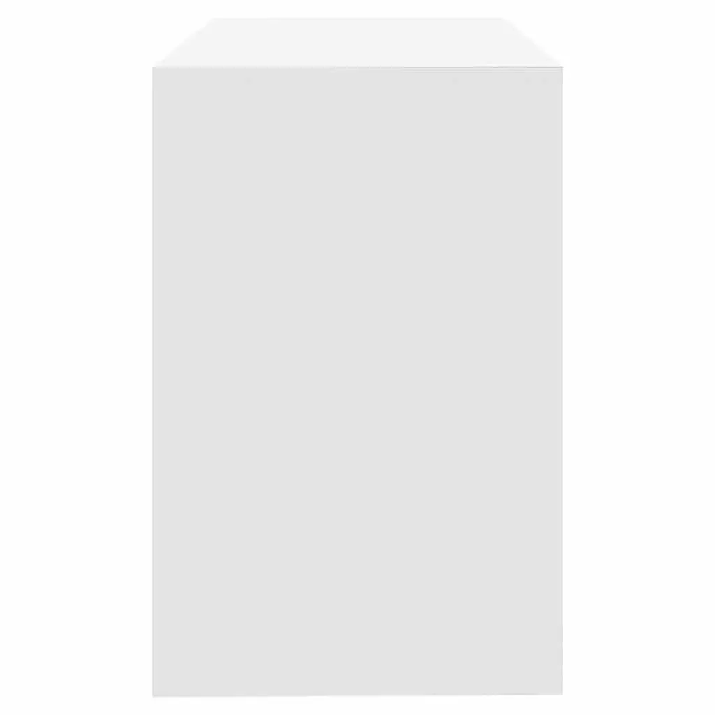 White Office Desk Sturdy Construction 101x50x76.5 cm with 2 Storage Drawers
