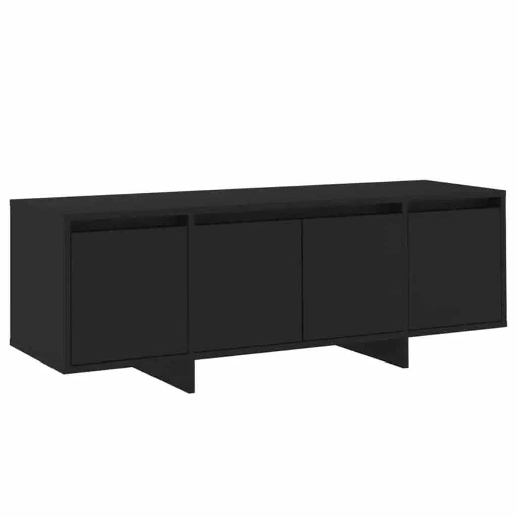 TV Cabinet Black 4-Door Lowboard 120 x 30 x 40.5 cm