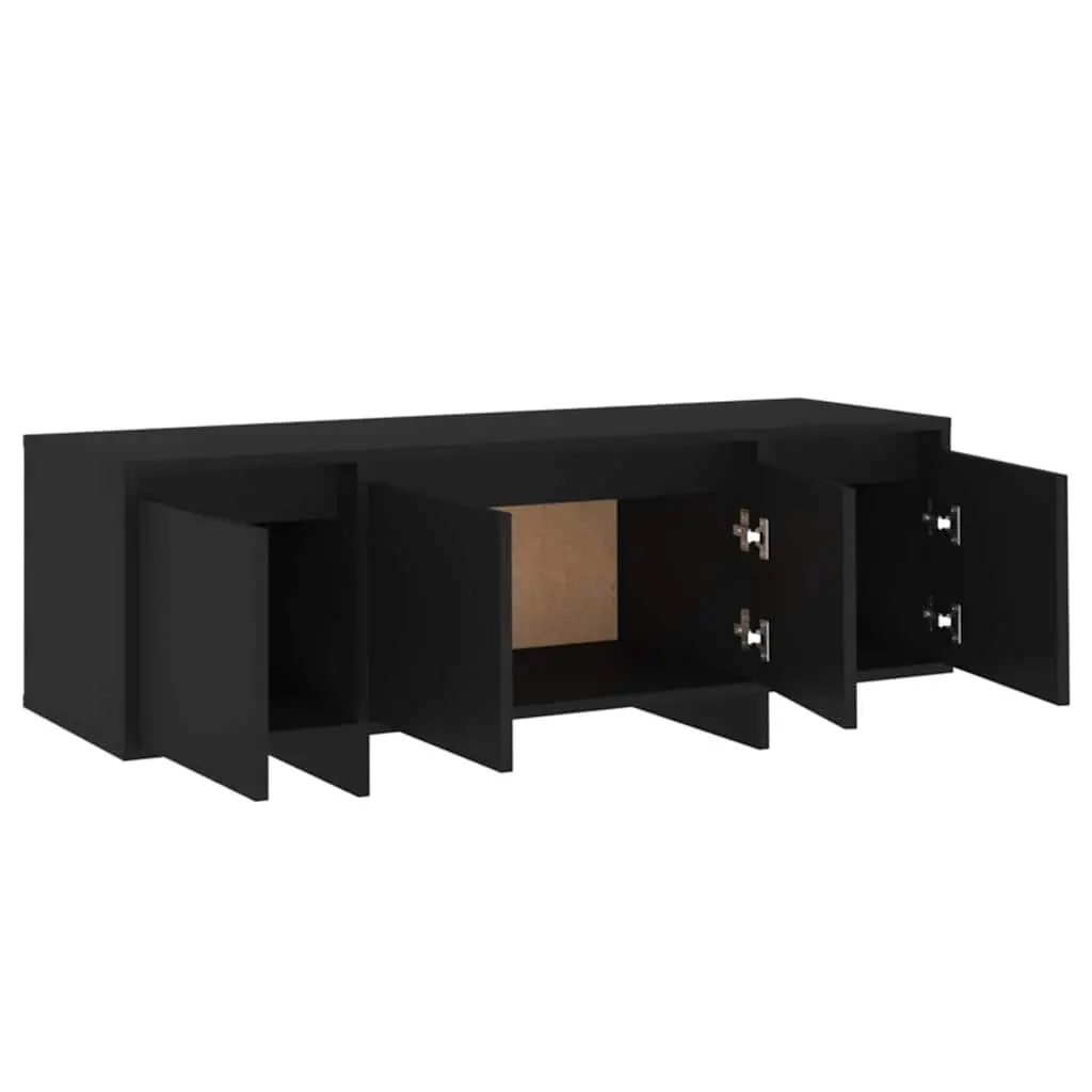 TV Cabinet Black 4-Door Lowboard 120 x 30 x 40.5 cm