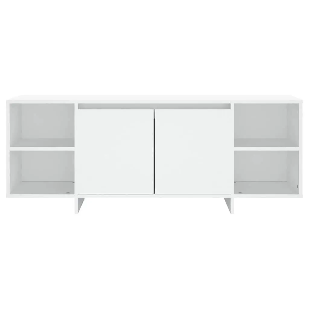 TV Stand White Storage Unit with Doors and Shelves 130 x 35 x 50 cm