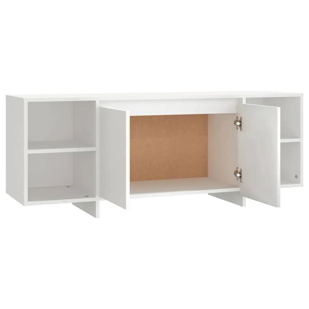 TV Stand White Storage Unit with Doors and Shelves 130 x 35 x 50 cm