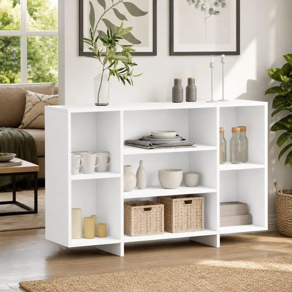 Sideboard Modern White Engineered Wood 120W x 30D x 75H cm