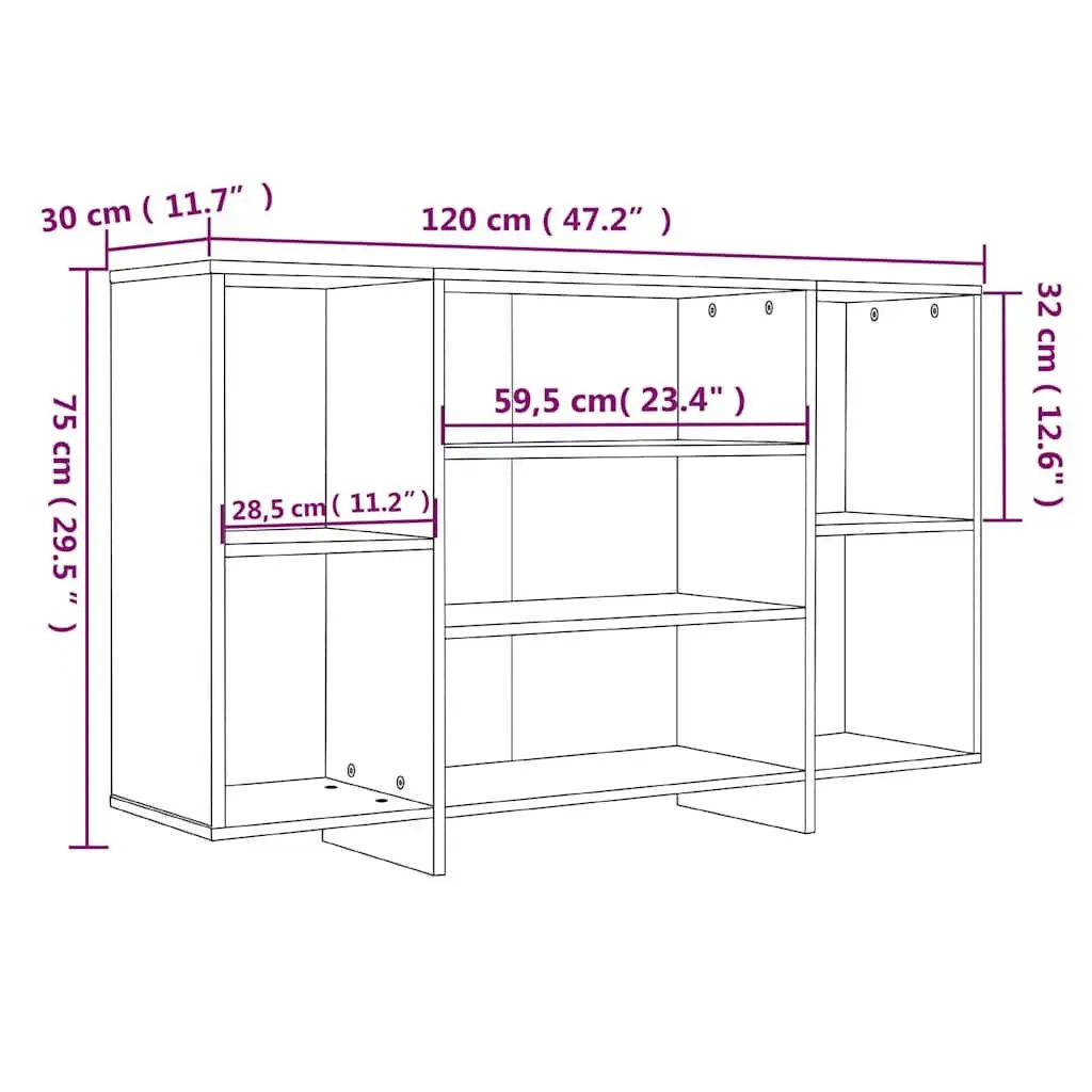 Sideboard Modern White High Gloss 4 Shelf Storage Cabinet
