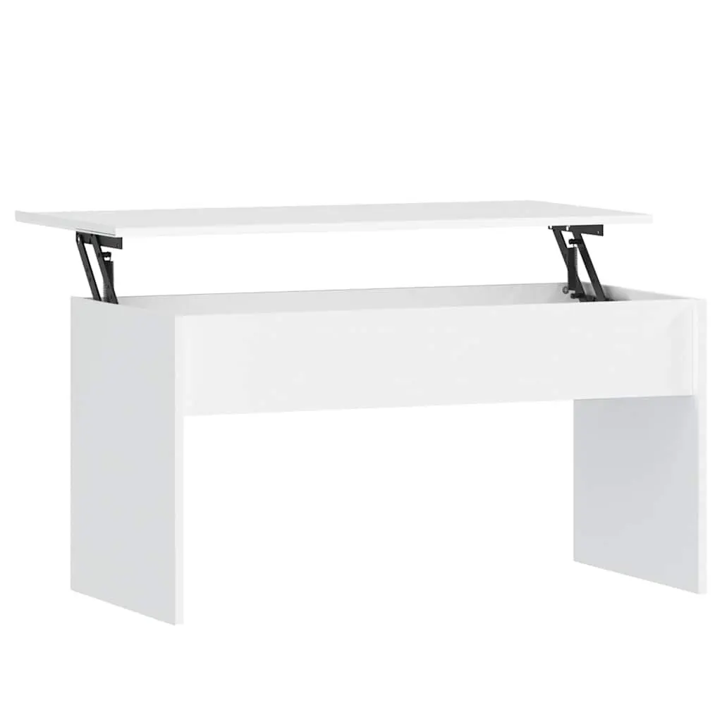 Coffee Table White Lift Top Storage Compartment Living Room Furniture