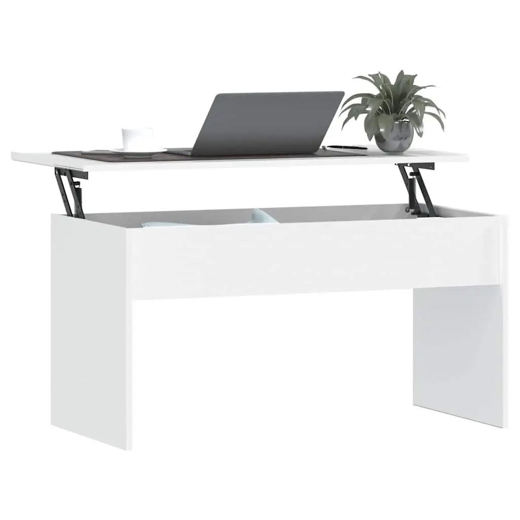 Coffee Table White Lift Top Storage Compartment Living Room Furniture