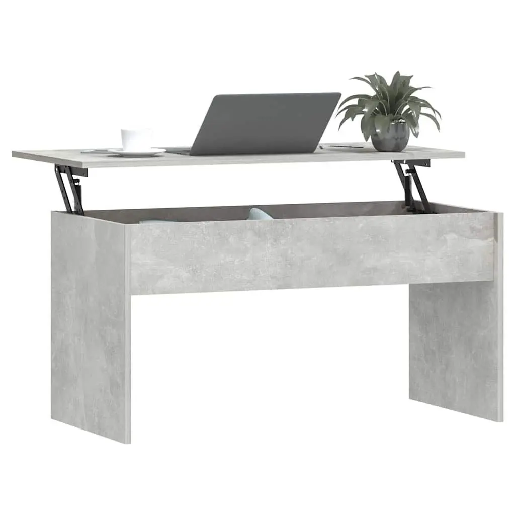 Coffee Table with Lift-Top Design Grey Engineered Wood Living Room Furniture