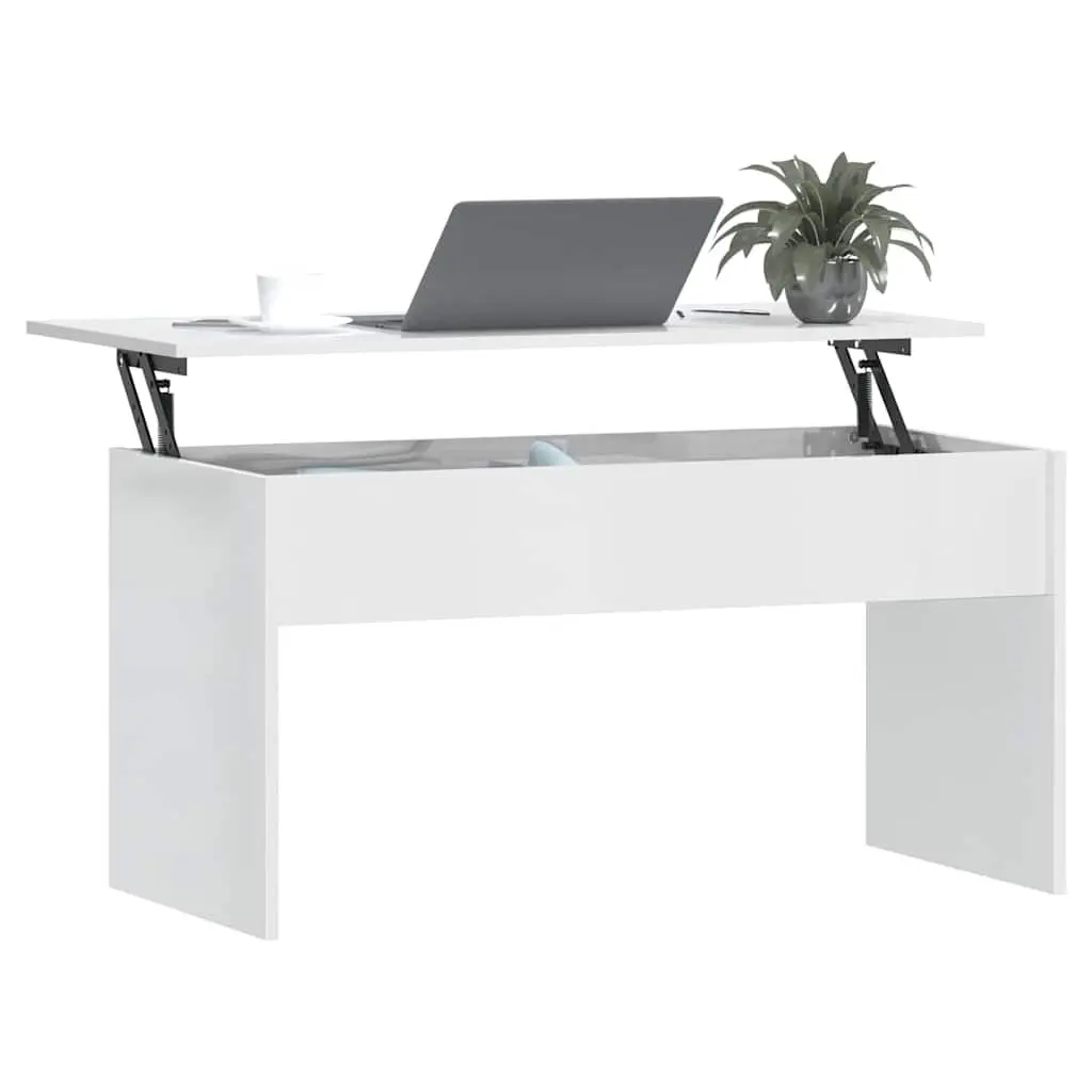 Coffee Table White Lift Top Storage Modern Living Room Accent Furniture 102cm