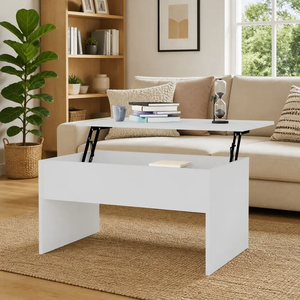 White Lift-Top Coffee Table