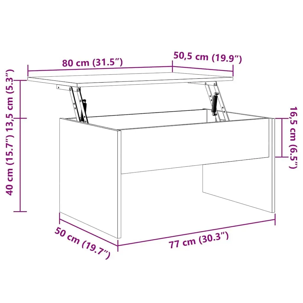 White Lift-Top Coffee Table