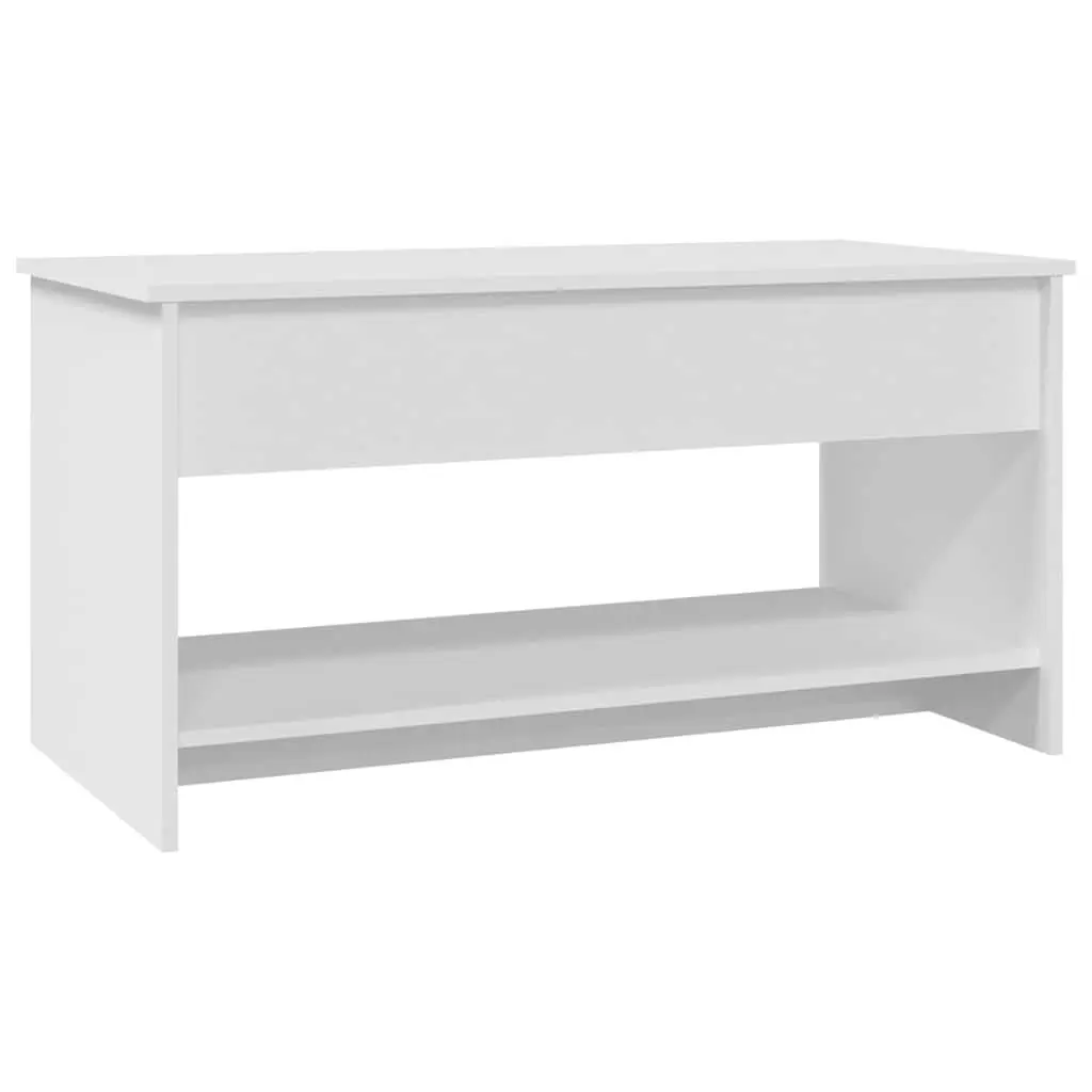 Coffee Table White Lift Top Storage Compartment Adjustable Height Engineered