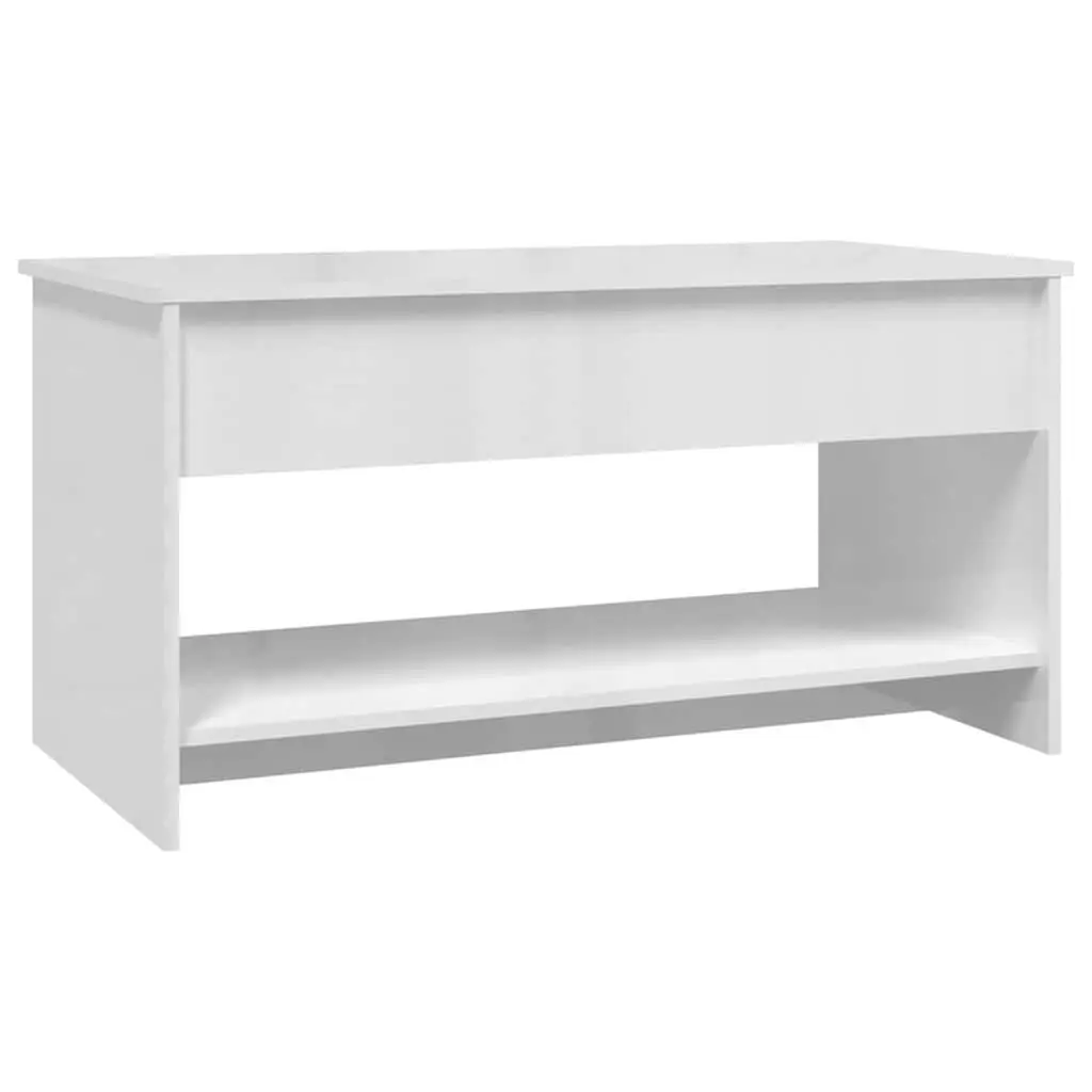 White High Gloss Coffee Table Lift Top Storage Compartment Modern Accent