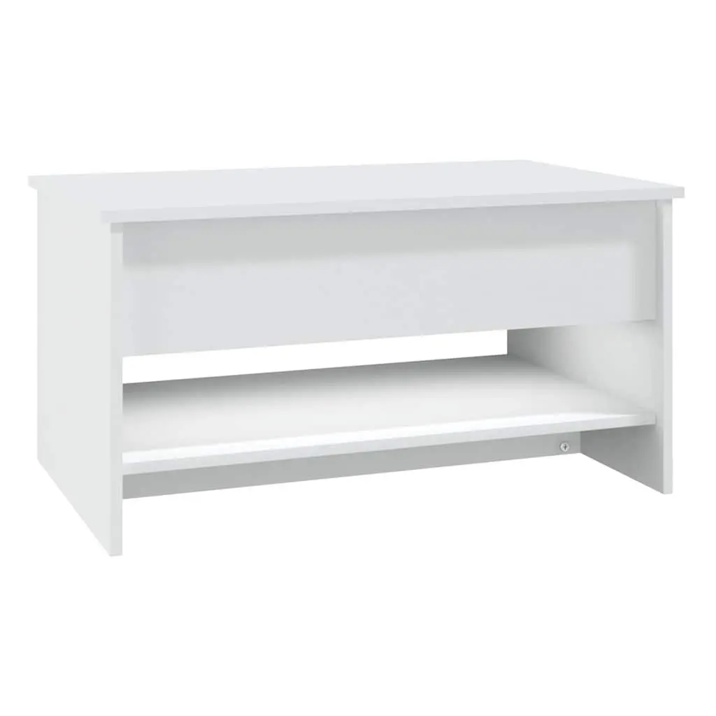 Coffee Table White Accent with Hidden Storage Compartment 80 x 50 x 40 cm