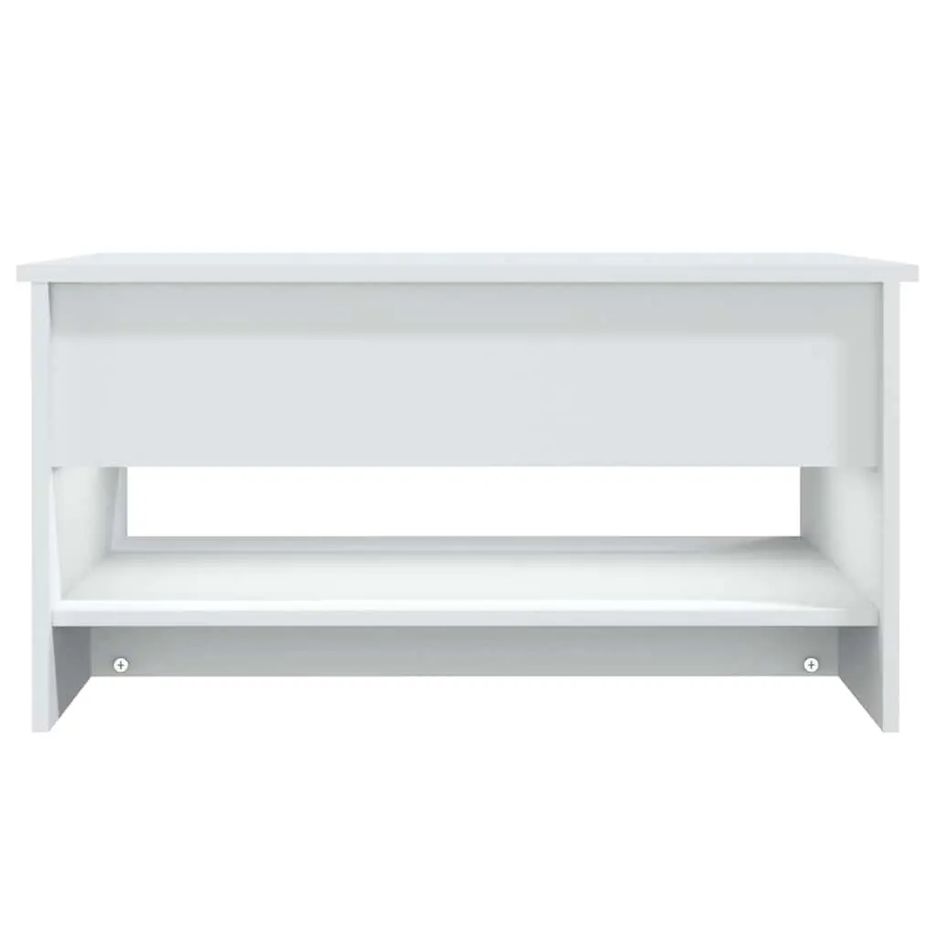 Coffee Table White Accent with Hidden Storage Compartment 80 x 50 x 40 cm