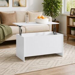 Your New White Lift Top Coffee Table with Storage 102x55.5cm