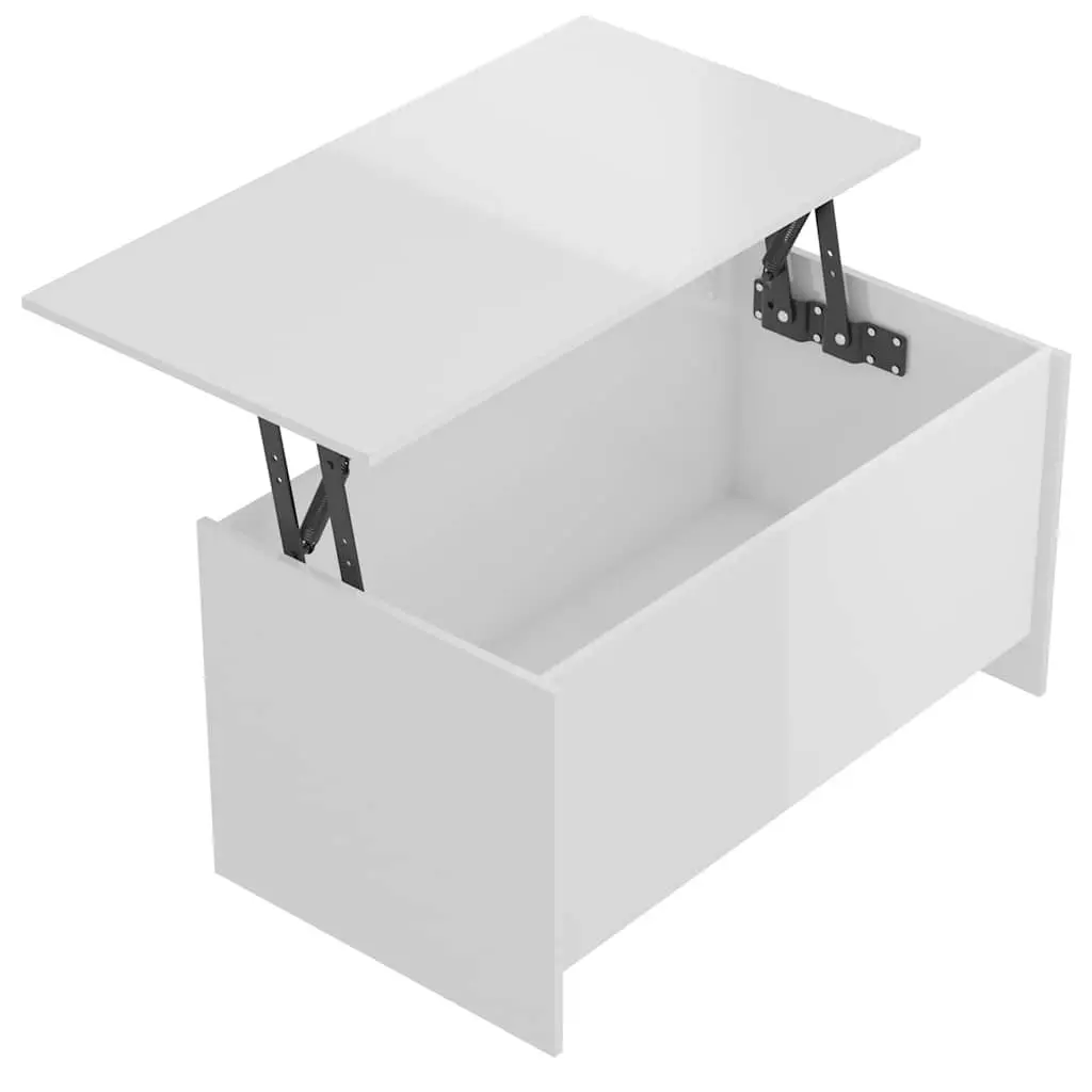 Coffee Table High Gloss White Lift Top Storage Engineered Wood Living Room