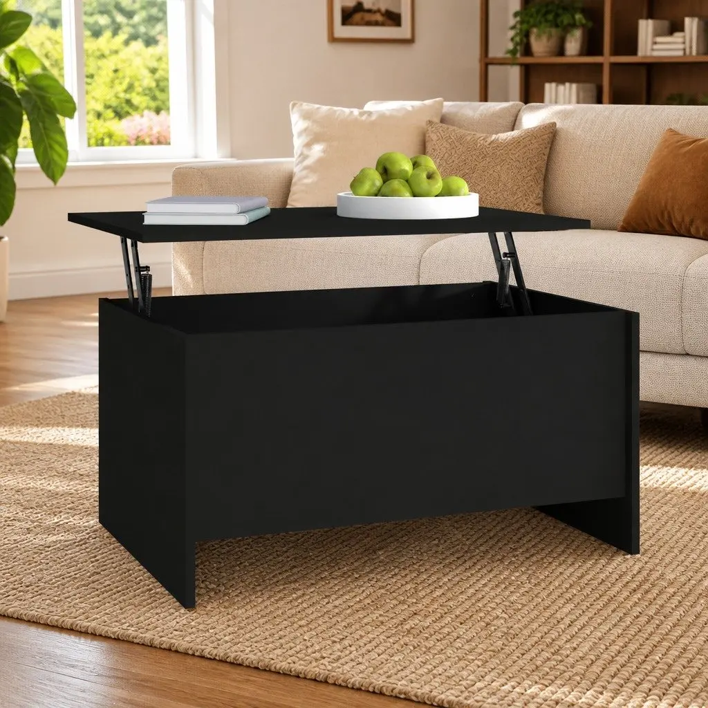Lift-Top Black Coffee Table for Living Rooms