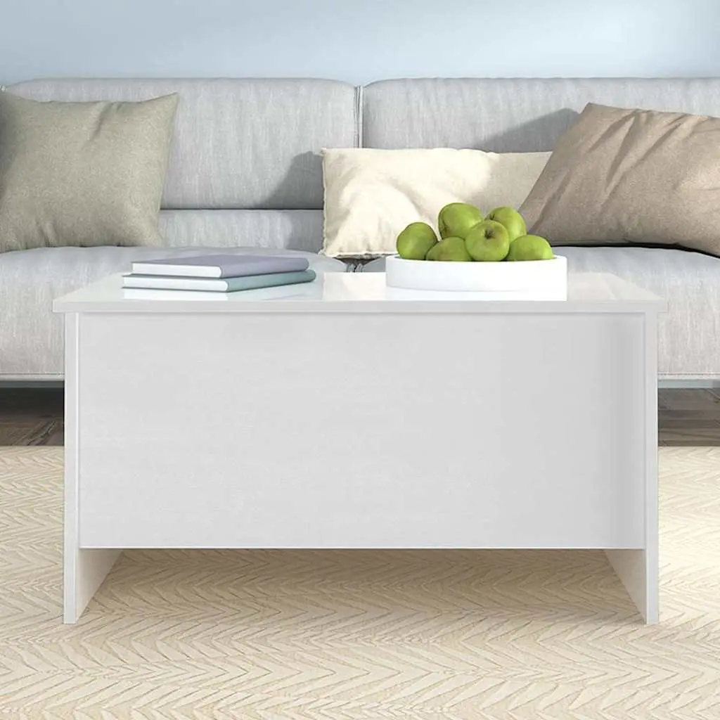 Coffee Table White High Gloss Lift Top Storage Hidden Compartment Engineered