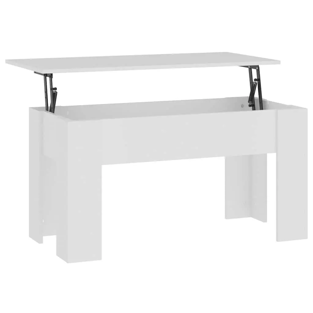 Lift Top Coffee Table White Modern Storage 101 x 49 x 52 cm