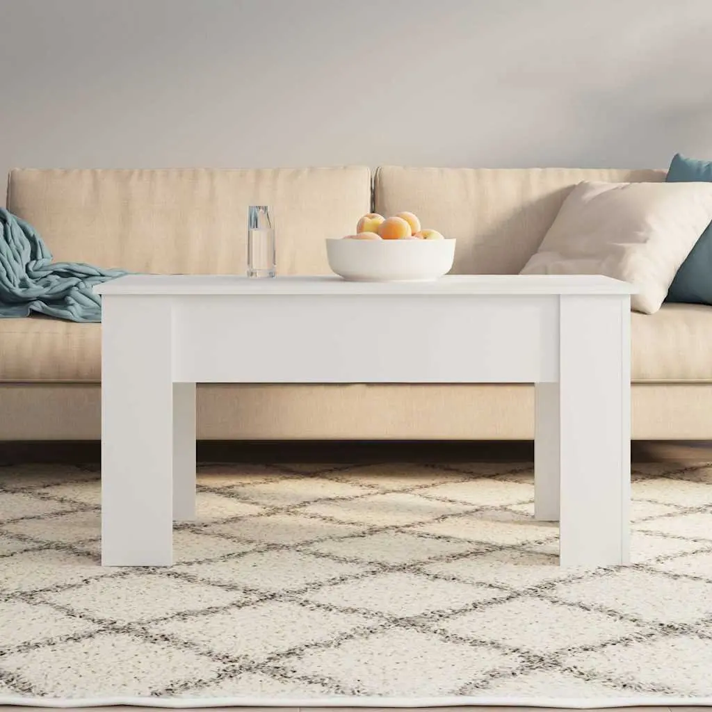 Lift Top Coffee Table White Modern Storage 101 x 49 x 52 cm