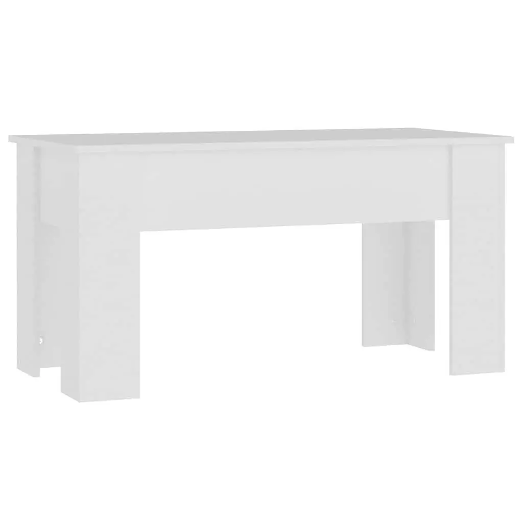 Lift Top Coffee Table White Modern Storage 101 x 49 x 52 cm
